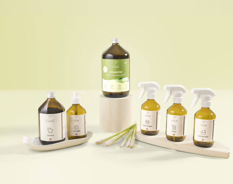 Kit de démarrage Colibrille, senteur citronnelle : flacons en verre et recharge L'Essentiel