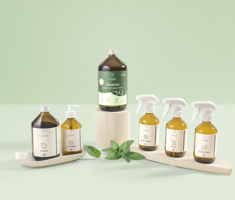 Kit de démarrage Colibrille, senteur menthe poivrée : flacons en verre et recharge L'Essentiel